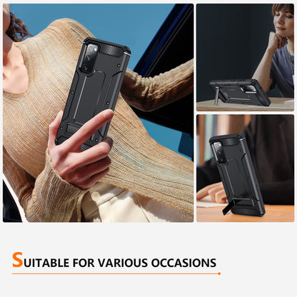 For Samsung Galaxy S20 FE / FE 5G / FE 2022 / S20 Lite Kickstand Case TPU+PC Dual Layer Protection Anti-drop Phone Cover