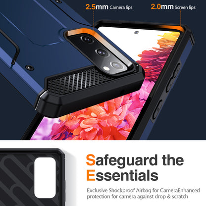 For Samsung Galaxy S20 FE / FE 5G / FE 2022 / S20 Lite Kickstand Case TPU+PC Dual Layer Protection Anti-drop Phone Cover