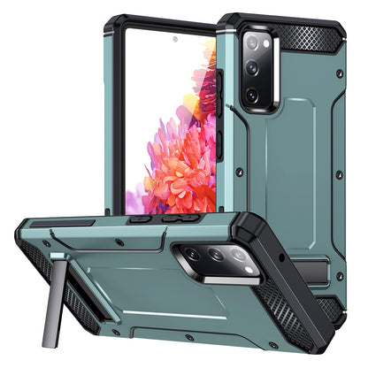 For Samsung Galaxy S20 FE / FE 5G / FE 2022 / S20 Lite Kickstand Case TPU+PC Dual Layer Protection Anti-drop Phone Cover