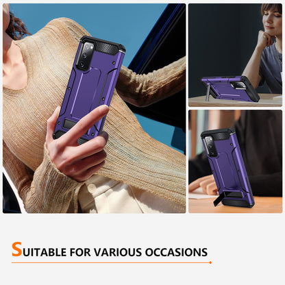 For Samsung Galaxy S20 FE / FE 5G / FE 2022 / S20 Lite Kickstand Case TPU+PC Dual Layer Protection Anti-drop Phone Cover