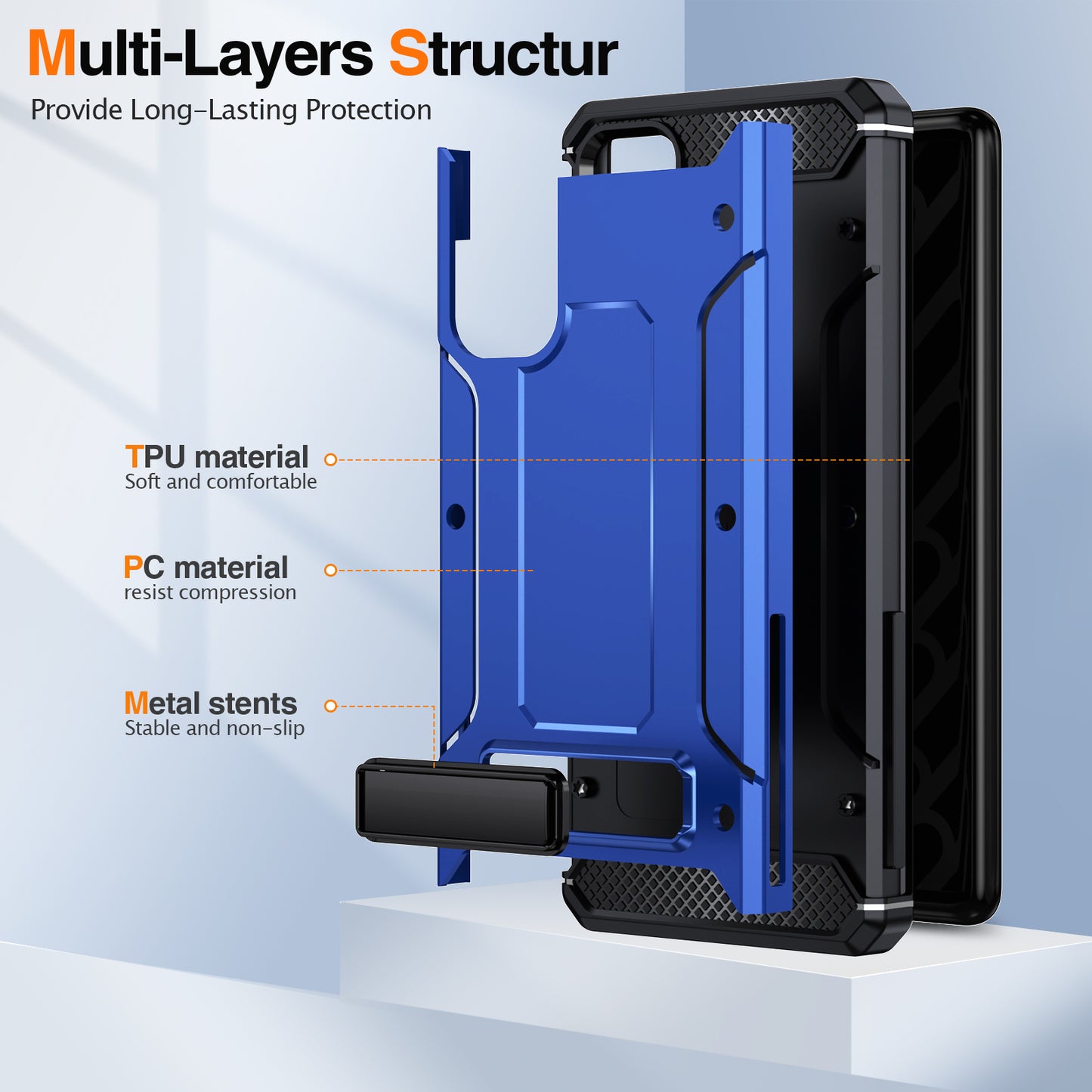 For Samsung Galaxy S20 FE / FE 5G / FE 2022 / S20 Lite Kickstand Case TPU+PC Dual Layer Protection Anti-drop Phone Cover