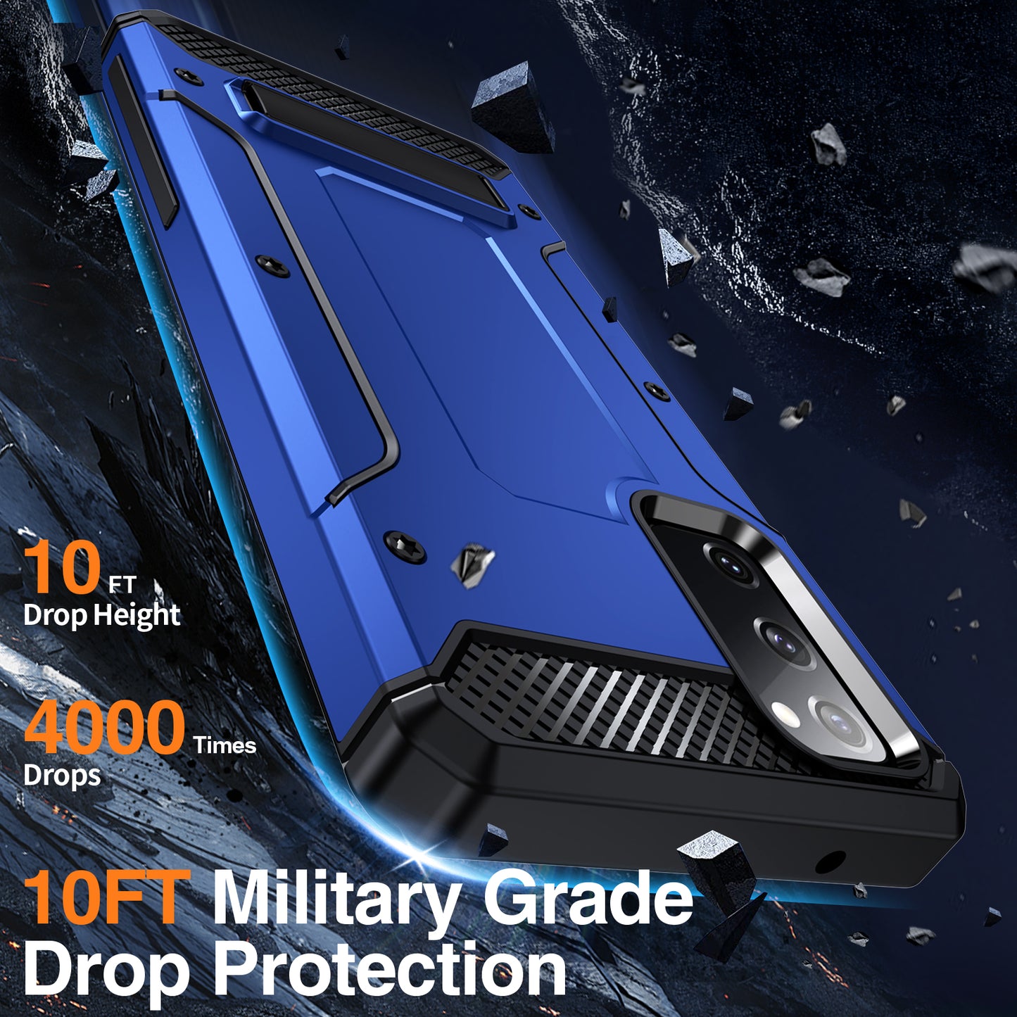 For Samsung Galaxy S20 FE / FE 5G / FE 2022 / S20 Lite Kickstand Case TPU+PC Dual Layer Protection Anti-drop Phone Cover