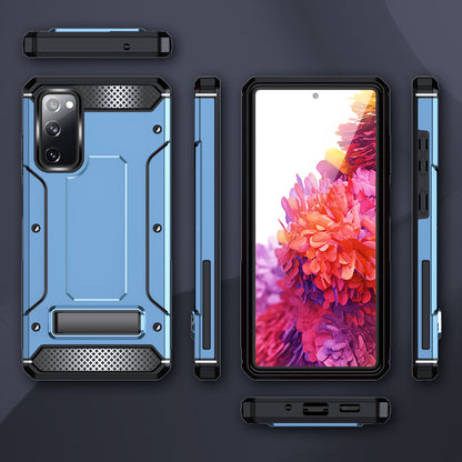 For Samsung Galaxy S20 FE / FE 5G / FE 2022 / S20 Lite Kickstand Case TPU+PC Dual Layer Protection Anti-drop Phone Cover