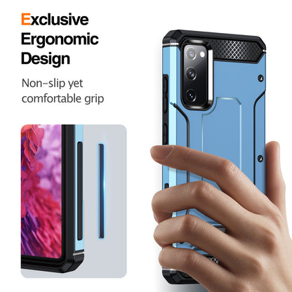 For Samsung Galaxy S20 FE / FE 5G / FE 2022 / S20 Lite Kickstand Case TPU+PC Dual Layer Protection Anti-drop Phone Cover
