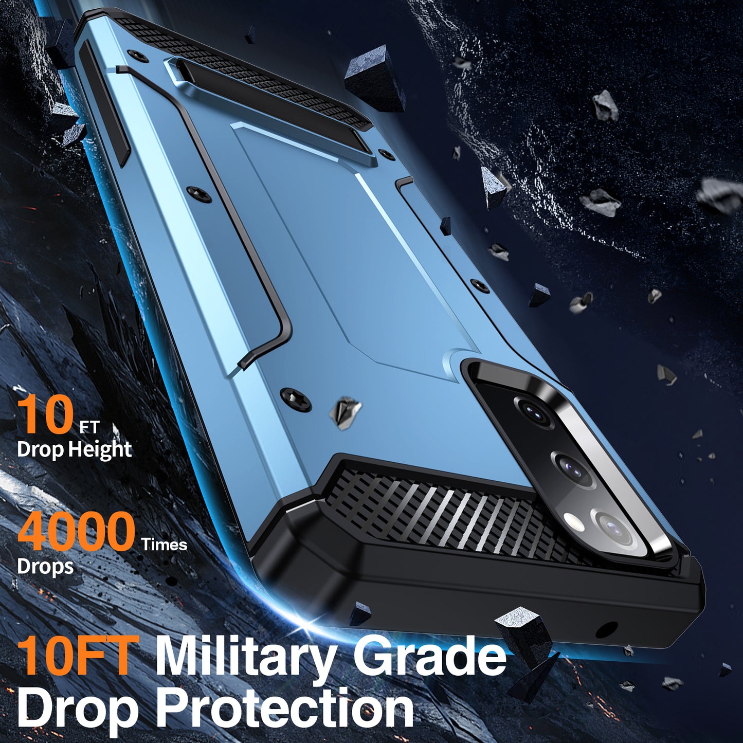 For Samsung Galaxy S20 FE / FE 5G / FE 2022 / S20 Lite Kickstand Case TPU+PC Dual Layer Protection Anti-drop Phone Cover