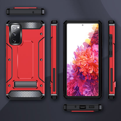 For Samsung Galaxy S20 FE / FE 5G / FE 2022 / S20 Lite Kickstand Case TPU+PC Dual Layer Protection Anti-drop Phone Cover