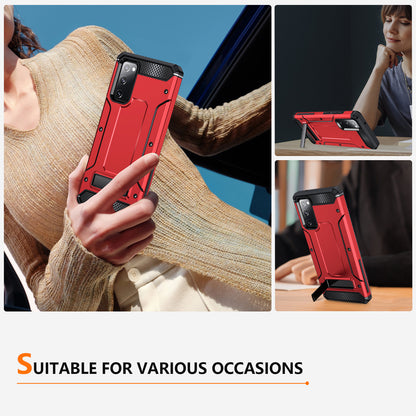 For Samsung Galaxy S20 FE / FE 5G / FE 2022 / S20 Lite Kickstand Case TPU+PC Dual Layer Protection Anti-drop Phone Cover