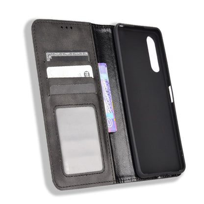 For Sony Xperia 10 V Retro PU Leather Phone Case Stand Wallet Magnetic Closure Phone Cover