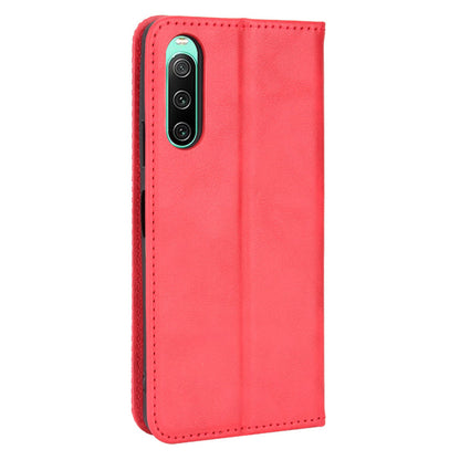 For Sony Xperia 10 V Retro PU Leather Phone Case Stand Wallet Magnetic Closure Phone Cover