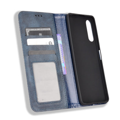 For Sony Xperia 10 V Retro PU Leather Phone Case Stand Wallet Magnetic Closure Phone Cover