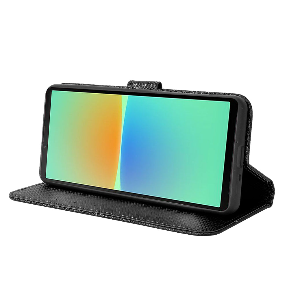 For Sony Xperia 10 V Stand Wallet Phone Case Diamond Texture PU Leather + TPU Phone Cover