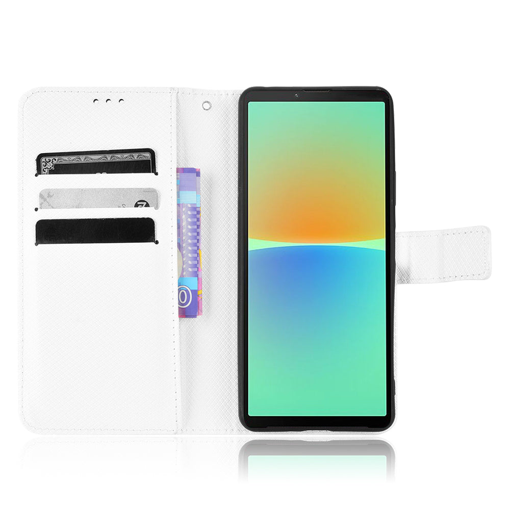 For Sony Xperia 10 V Stand Wallet Phone Case Diamond Texture PU Leather + TPU Phone Cover