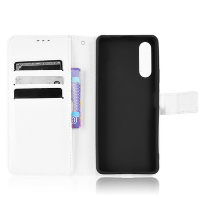 For Sony Xperia 10 V Stand Wallet Phone Case Diamond Texture PU Leather + TPU Phone Cover