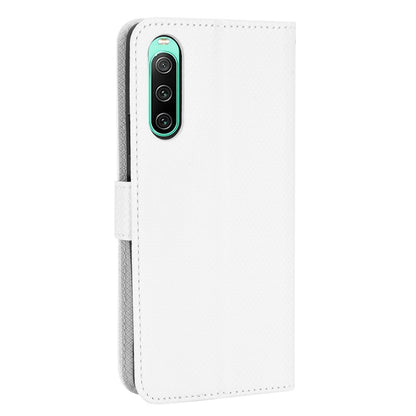 For Sony Xperia 10 V Stand Wallet Phone Case Diamond Texture PU Leather + TPU Phone Cover