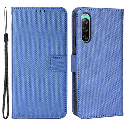 For Sony Xperia 10 V Stand Wallet Phone Case Diamond Texture PU Leather + TPU Phone Cover