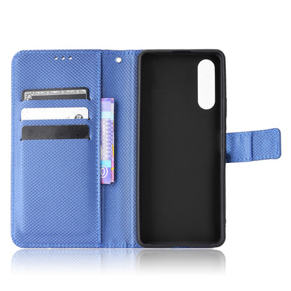 For Sony Xperia 10 V Stand Wallet Phone Case Diamond Texture PU Leather + TPU Phone Cover