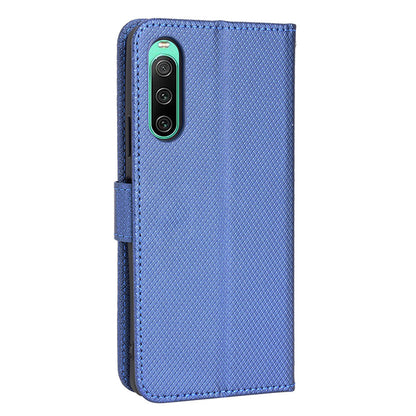 For Sony Xperia 10 V Stand Wallet Phone Case Diamond Texture PU Leather + TPU Phone Cover
