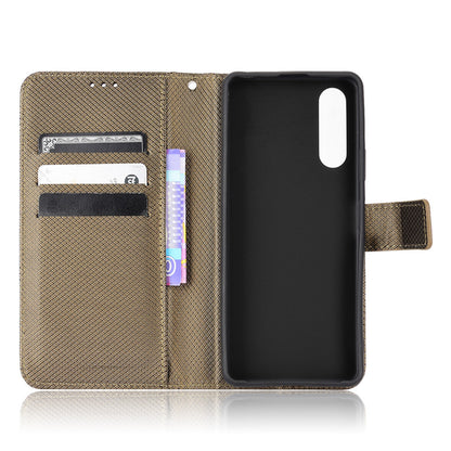 For Sony Xperia 10 V Stand Wallet Phone Case Diamond Texture PU Leather + TPU Phone Cover