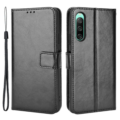 For Sony Xperia 10 V Full Protection PU Leather Phone Case Crazy Horse Texture Stand Wallet Cover