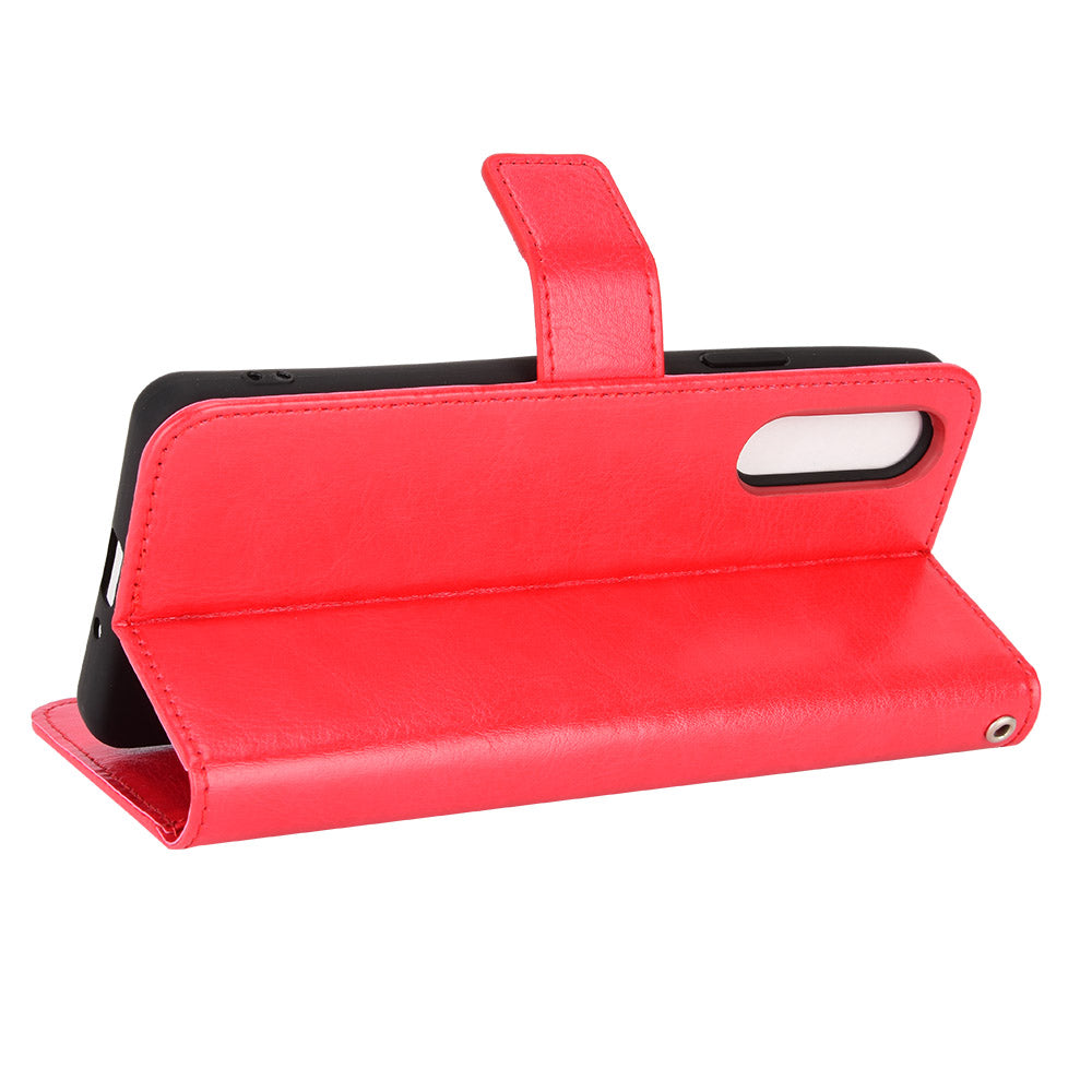 For Sony Xperia 10 V Full Protection PU Leather Phone Case Crazy Horse Texture Stand Wallet Cover