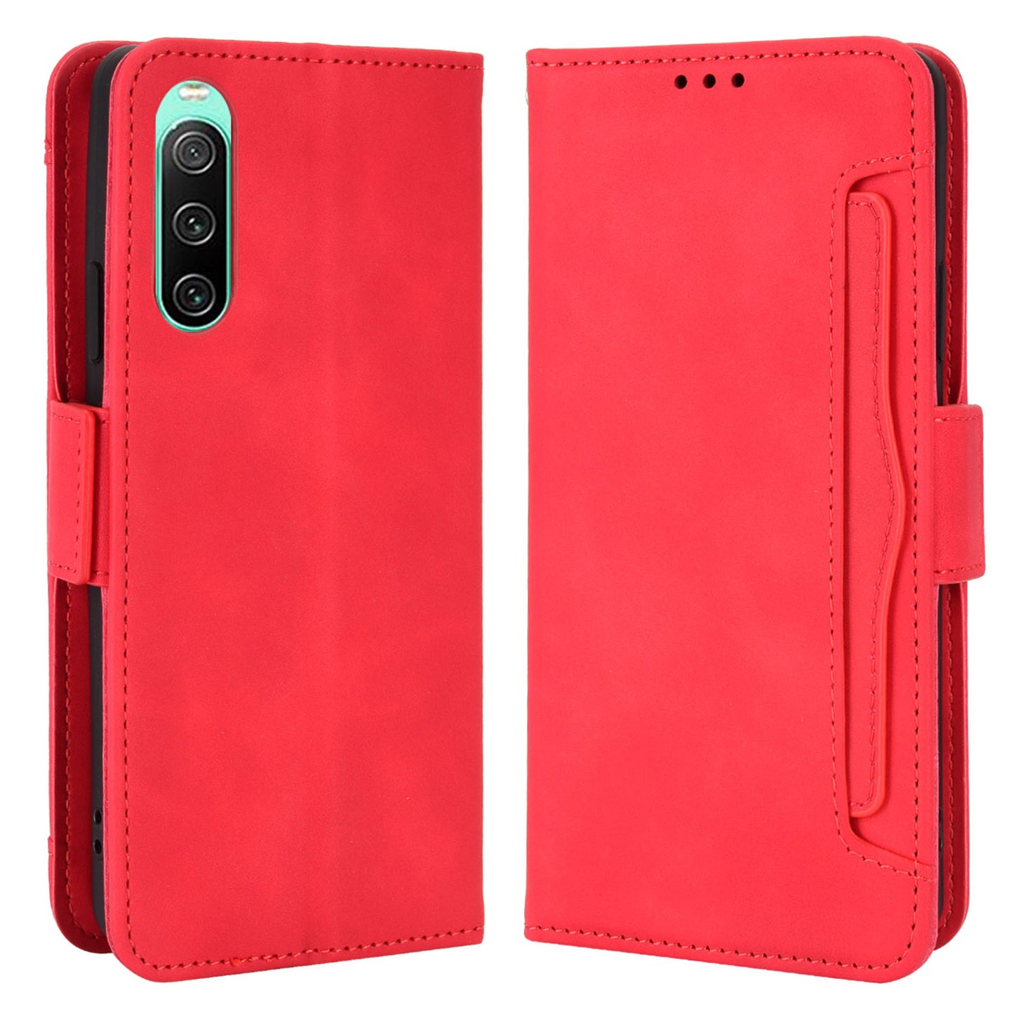Multiple Card Slots Leather Case for Sony Xperia 10 V , Wallet Stand Protective Phone Cover