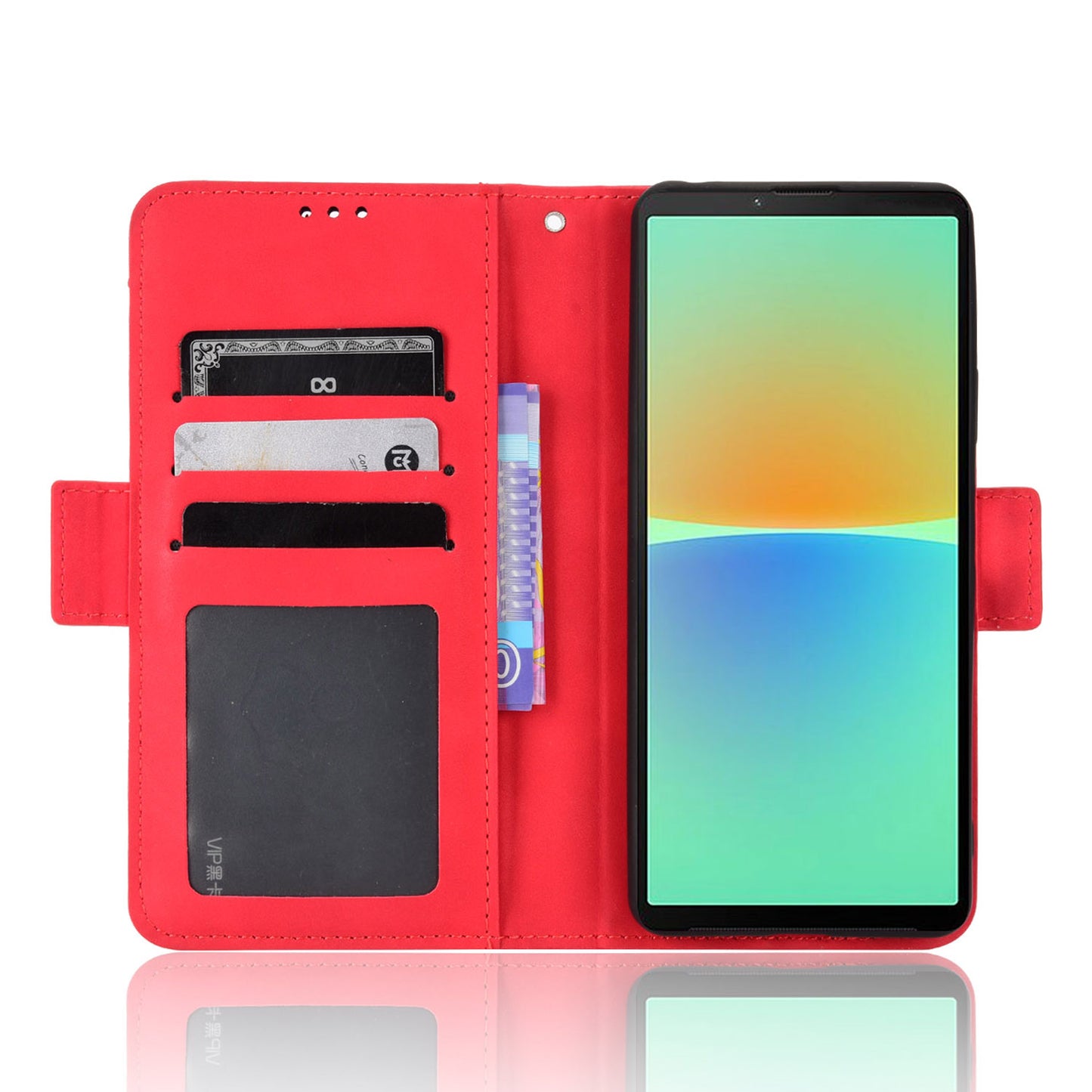 Multiple Card Slots Leather Case for Sony Xperia 10 V , Wallet Stand Protective Phone Cover
