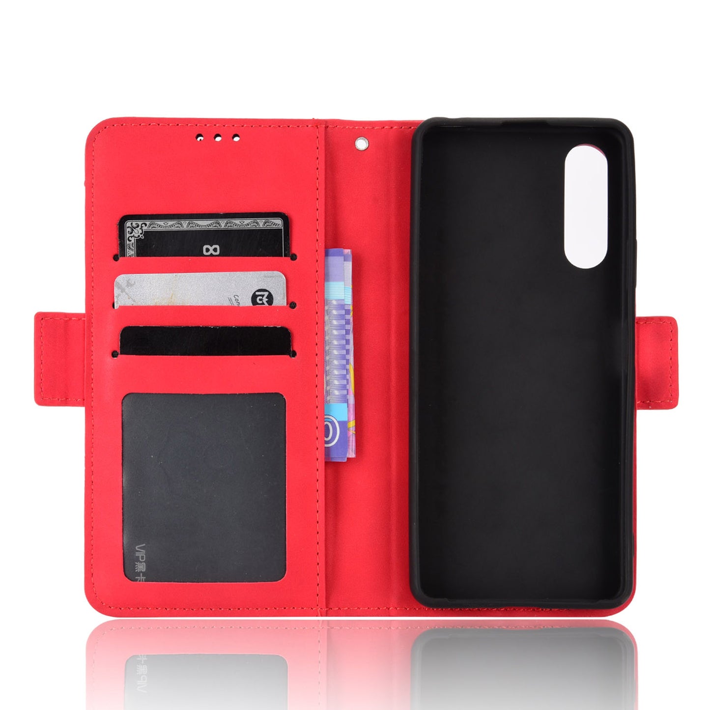 Multiple Card Slots Leather Case for Sony Xperia 10 V , Wallet Stand Protective Phone Cover