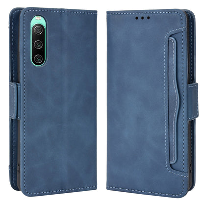 Multiple Card Slots Leather Case for Sony Xperia 10 V , Wallet Stand Protective Phone Cover