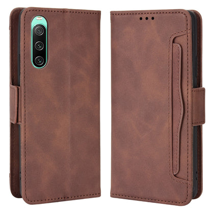 Multiple Card Slots Leather Case for Sony Xperia 10 V , Wallet Stand Protective Phone Cover