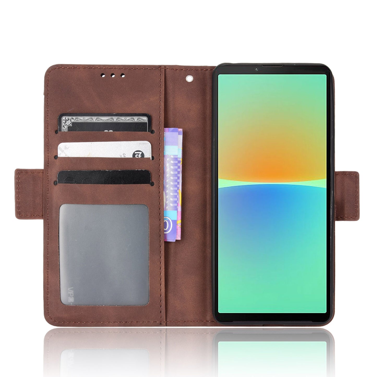 Multiple Card Slots Leather Case for Sony Xperia 10 V , Wallet Stand Protective Phone Cover