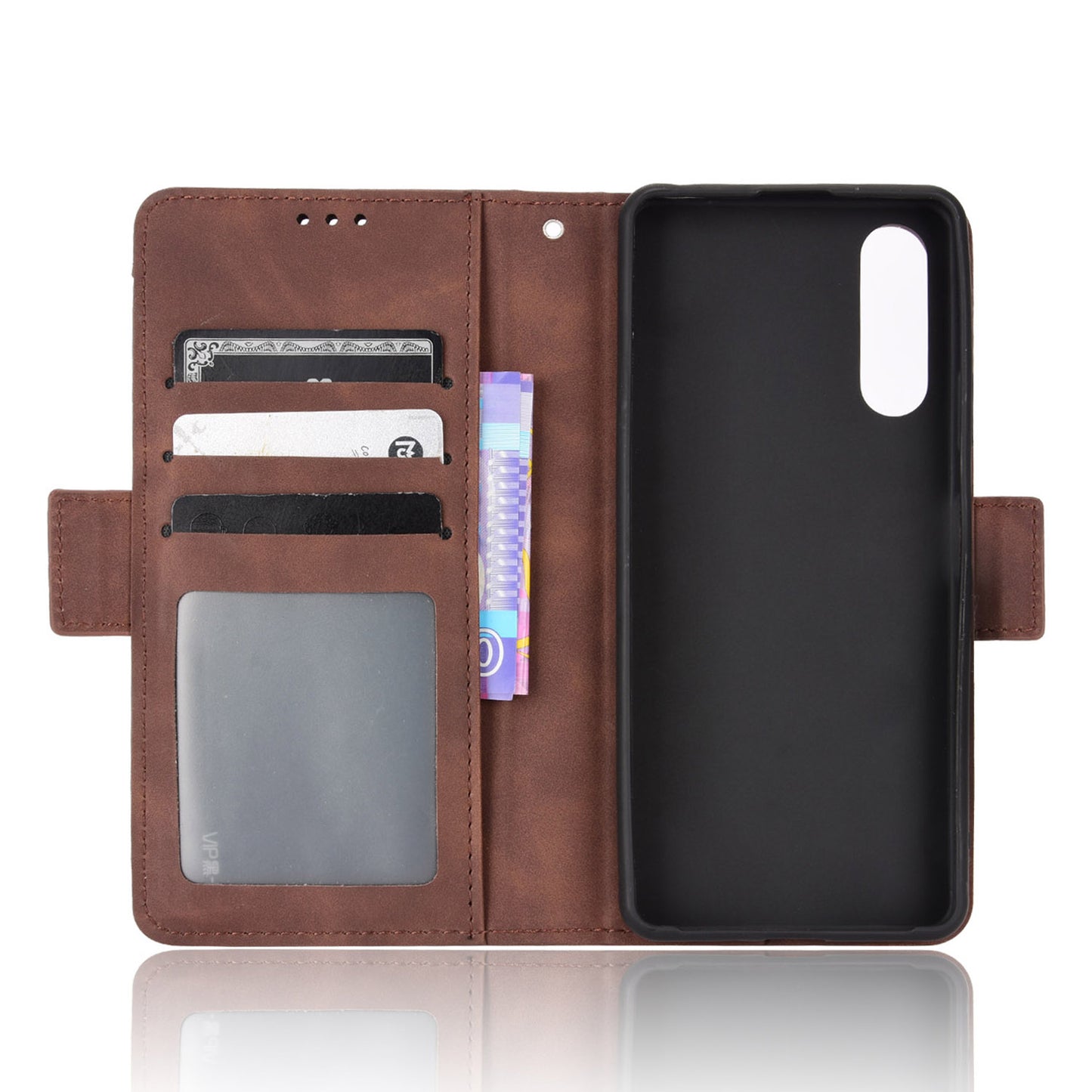 Multiple Card Slots Leather Case for Sony Xperia 10 V , Wallet Stand Protective Phone Cover