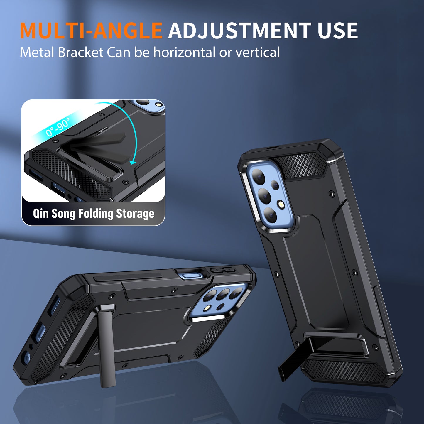 For Samsung Galaxy A23 4G / A23 5G (Global Version) / A13 4G / A13 5G / M13 5G / A04 4G / A04s 4G / A32 5G / M32 5G TPU+PC Phone Cover Kickstand Case