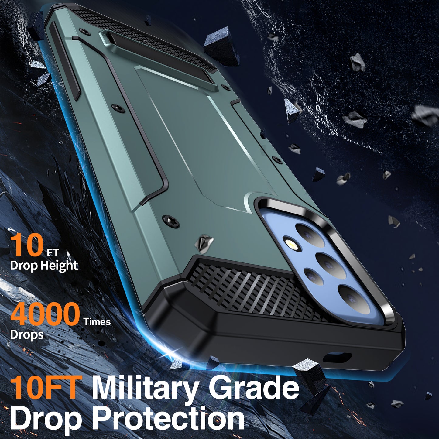 For Samsung Galaxy A23 4G / A23 5G (Global Version) / A13 4G / A13 5G / M13 5G / A04 4G / A04s 4G / A32 5G / M32 5G TPU+PC Phone Cover Kickstand Case