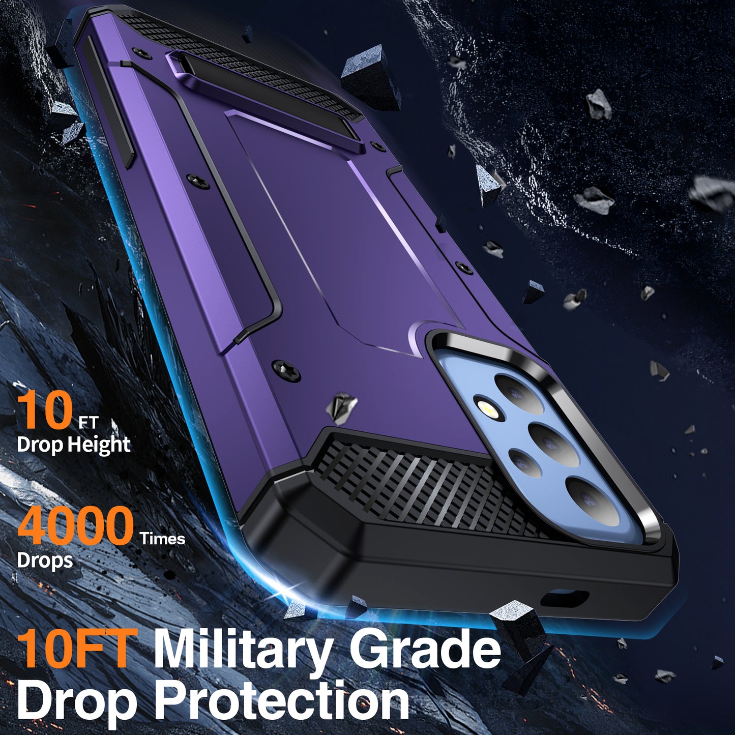 For Samsung Galaxy A23 4G / A23 5G (Global Version) / A13 4G / A13 5G / M13 5G / A04 4G / A04s 4G / A32 5G / M32 5G TPU+PC Phone Cover Kickstand Case