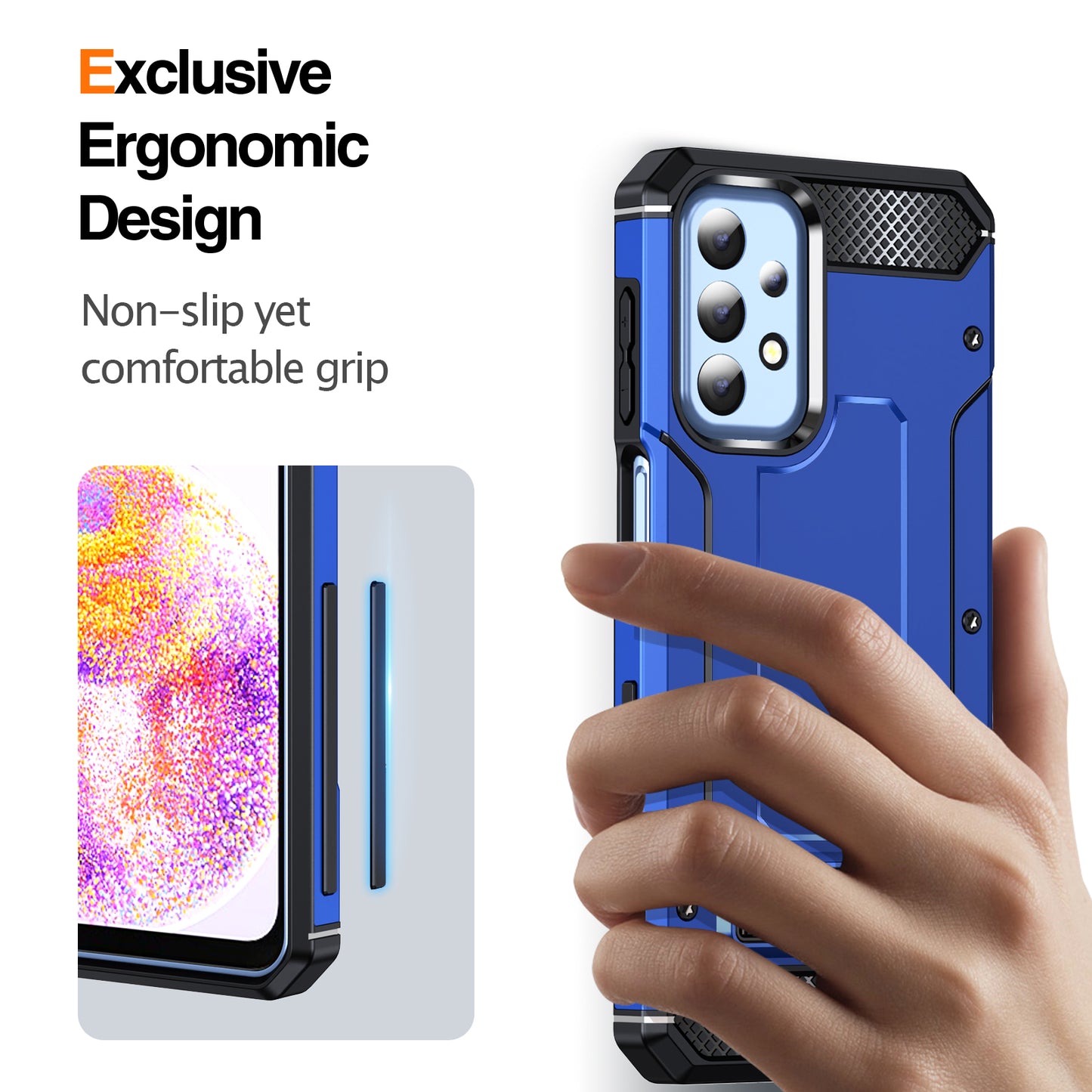 For Samsung Galaxy A23 4G / A23 5G (Global Version) / A13 4G / A13 5G / M13 5G / A04 4G / A04s 4G / A32 5G / M32 5G TPU+PC Phone Cover Kickstand Case