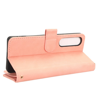 For Sony Xperia 1 V Zipper Pocket PU Leather Phone Case Mobile Phone Wallet Stand Cover