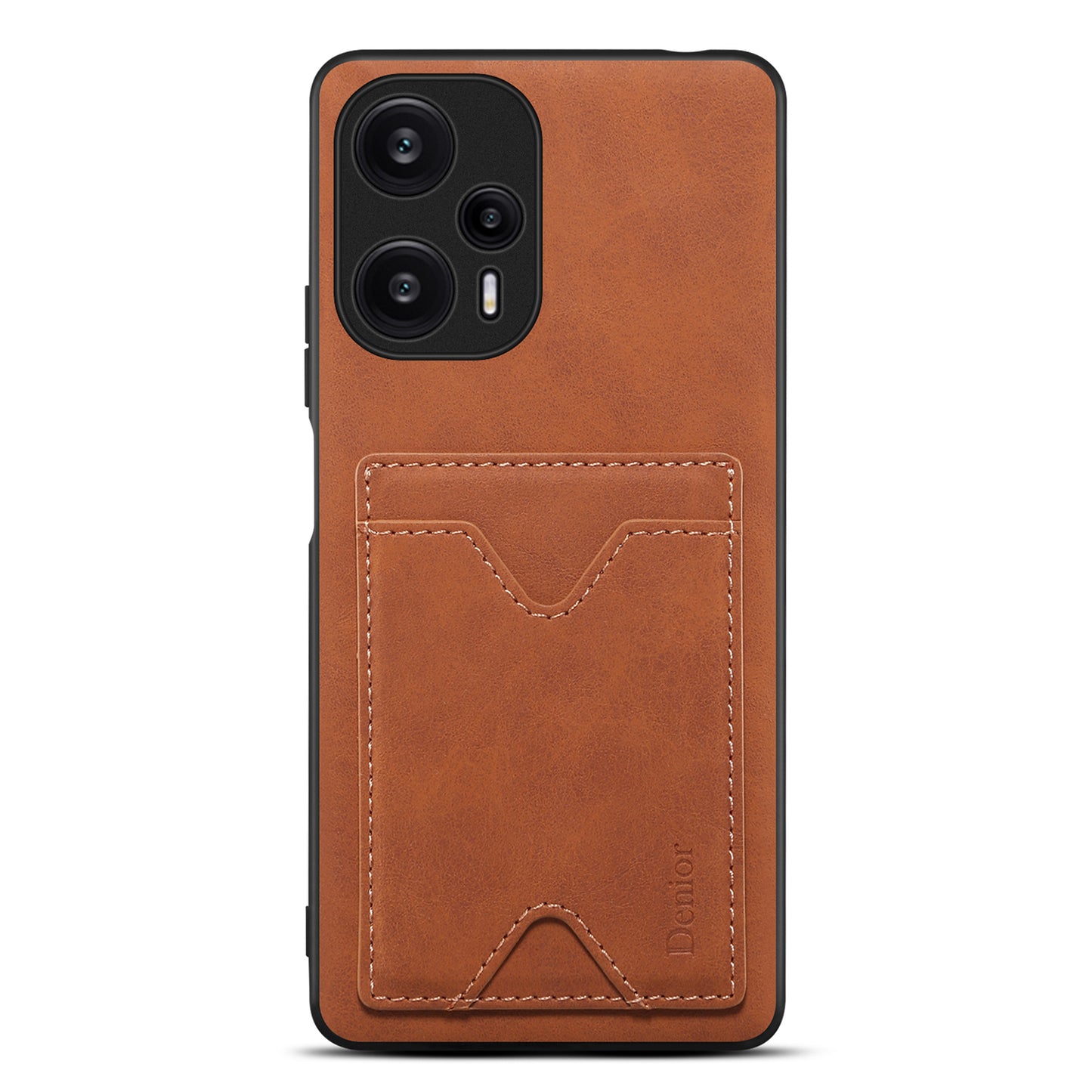 DENIOR Phone Case for Xiaomi Redmi Note 12 Turbo / Poco F5 5G Kickstand Card Holder Leather Coated TPU Cover