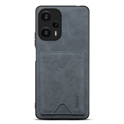 DENIOR Phone Case for Xiaomi Redmi Note 12 Turbo / Poco F5 5G Kickstand Card Holder Leather Coated TPU Cover