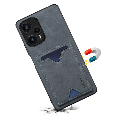 DENIOR Phone Case for Xiaomi Redmi Note 12 Turbo / Poco F5 5G Kickstand Card Holder Leather Coated TPU Cover