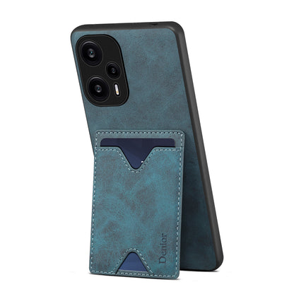 DENIOR Phone Case for Xiaomi Redmi Note 12 Turbo / Poco F5 5G Kickstand Card Holder Leather Coated TPU Cover