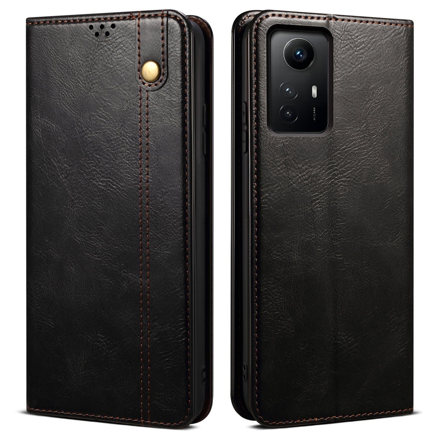 For Xiaomi Redmi Note 12S 4G Wallet Leather Case Waxy Crazy Horse Texture Stand Phone Cover