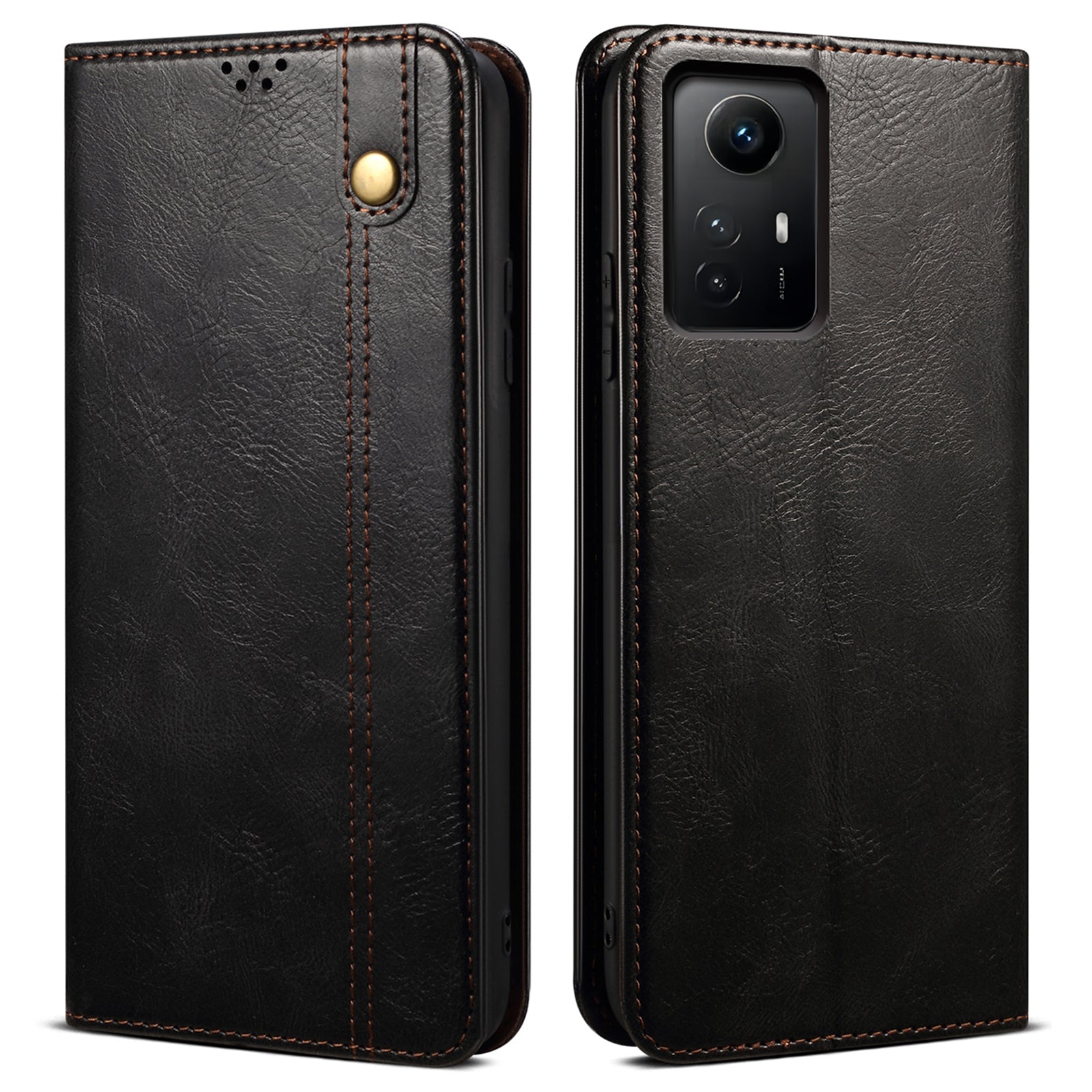 For Xiaomi Redmi Note 12S 4G Wallet Leather Case Waxy Crazy Horse Texture Stand Phone Cover