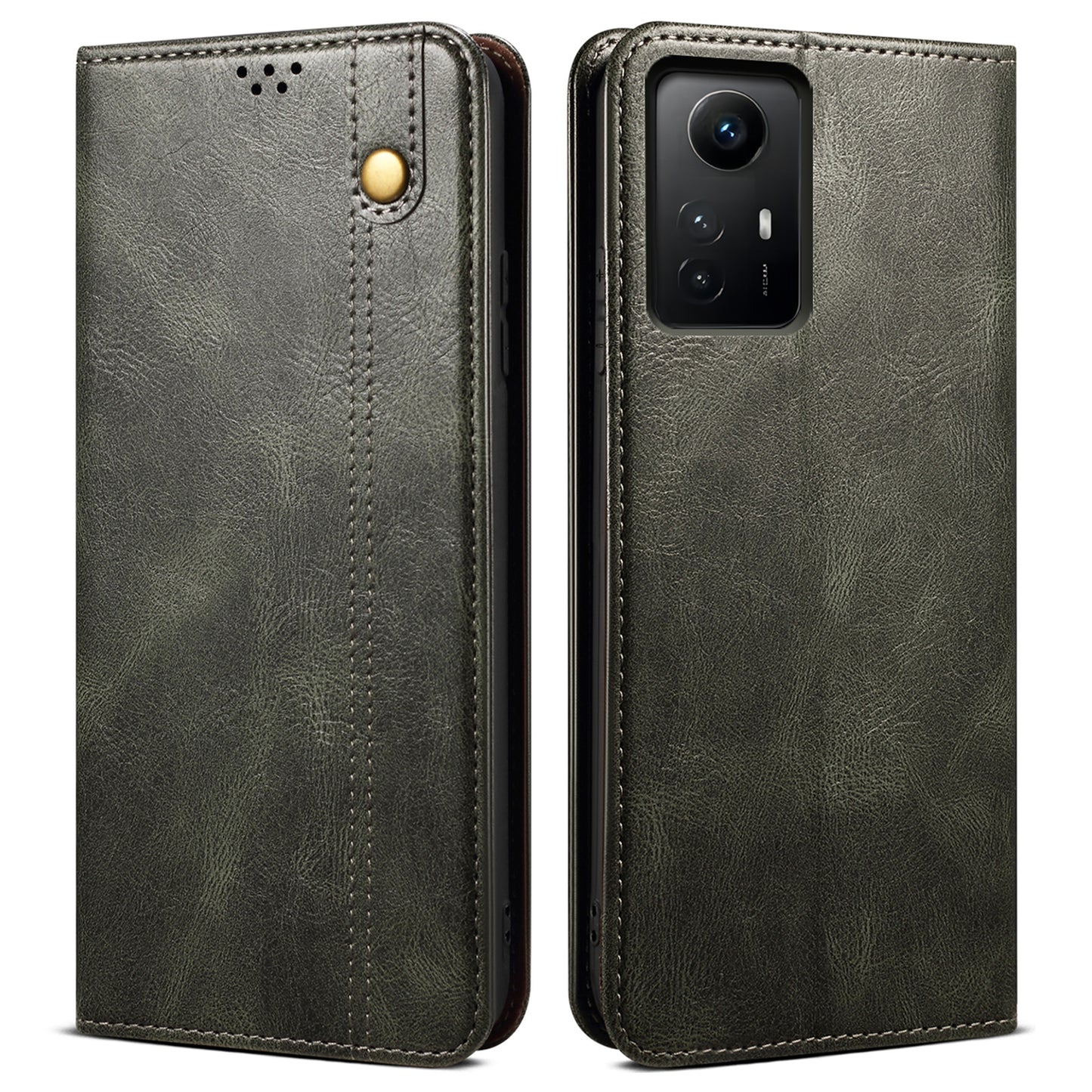 For Xiaomi Redmi Note 12S 4G Wallet Leather Case Waxy Crazy Horse Texture Stand Phone Cover