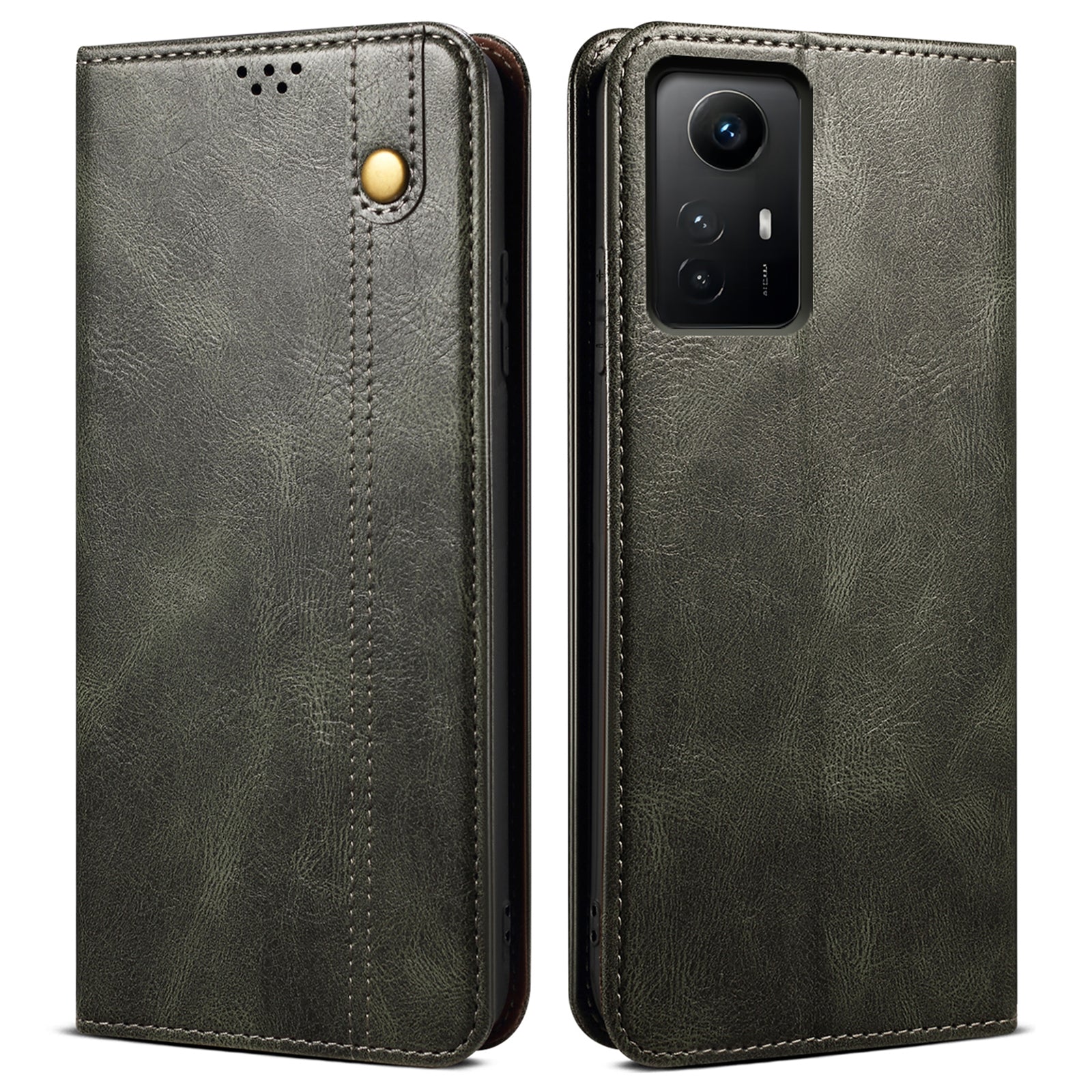 For Xiaomi Redmi Note 12S 4G Wallet Leather Case Waxy Crazy Horse Texture Stand Phone Cover