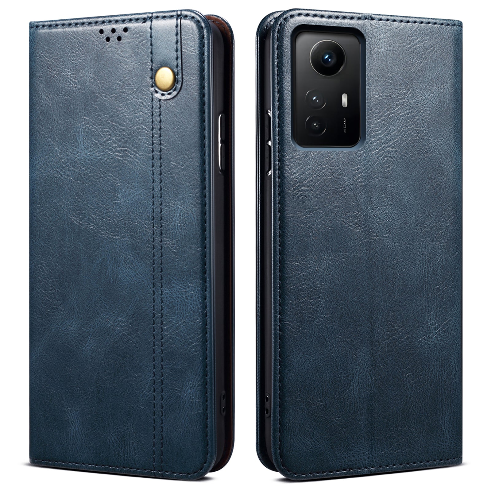 For Xiaomi Redmi Note 12S 4G Wallet Leather Case Waxy Crazy Horse Texture Stand Phone Cover