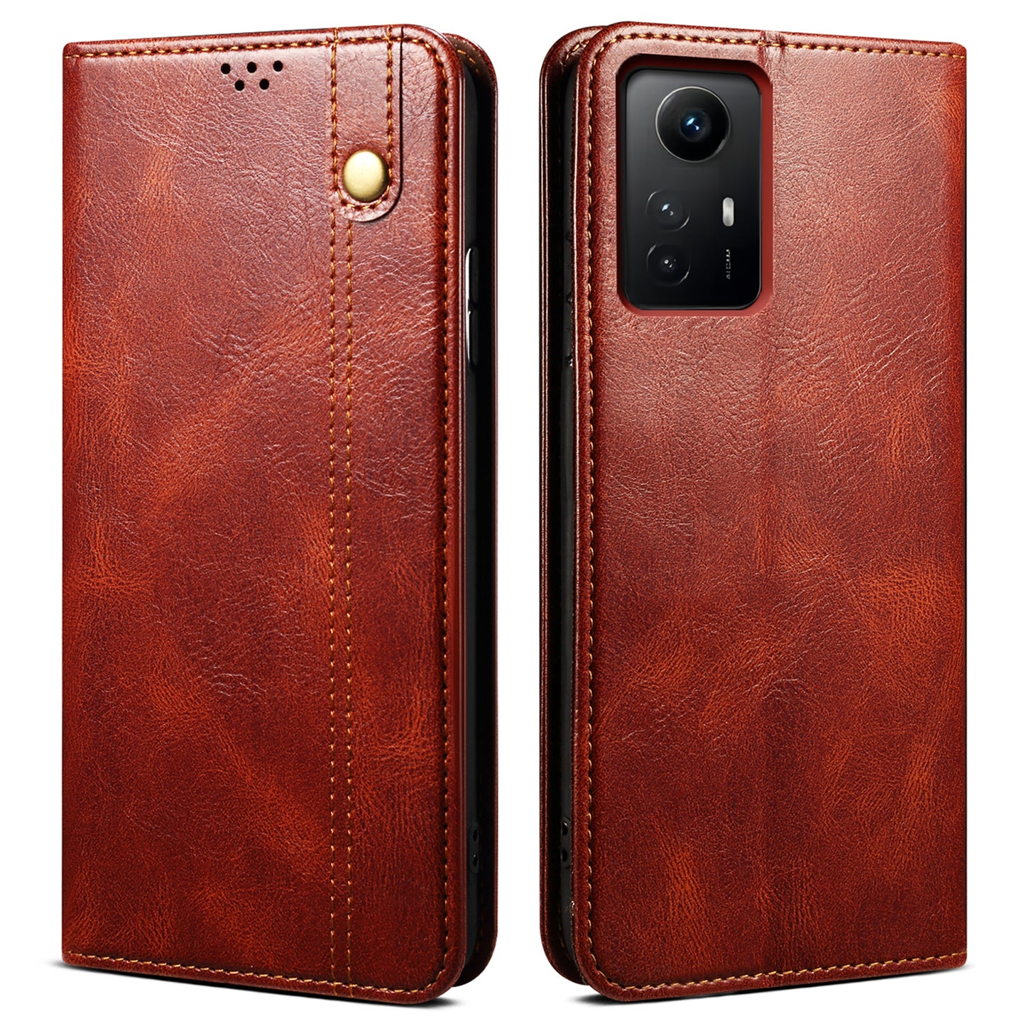 For Xiaomi Redmi Note 12S 4G Wallet Leather Case Waxy Crazy Horse Texture Stand Phone Cover
