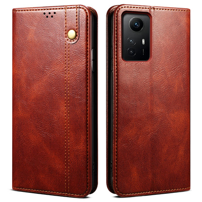 For Xiaomi Redmi Note 12S 4G Wallet Leather Case Waxy Crazy Horse Texture Stand Phone Cover