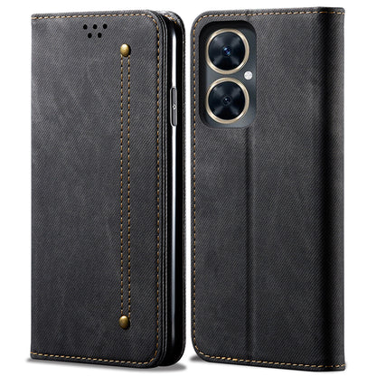 For vivo Y78 5G / Y78+ 5G Jeans Cloth Texture Wallet Case PU Leather Flip Stand Phone Cover