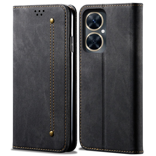 For vivo Y78 5G / Y78+ 5G Jeans Cloth Texture Wallet Case PU Leather Flip Stand Phone Cover