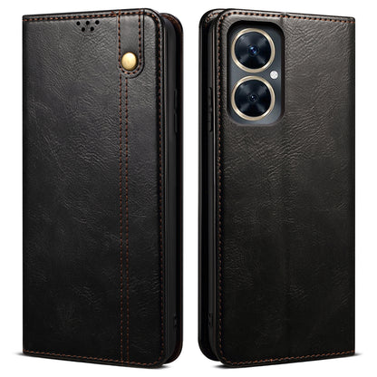 For vivo Y78+ 5G / Y78 5G Leather Phone Case Waxy Crazy Horse Texture Stand Wallet Flip Cover